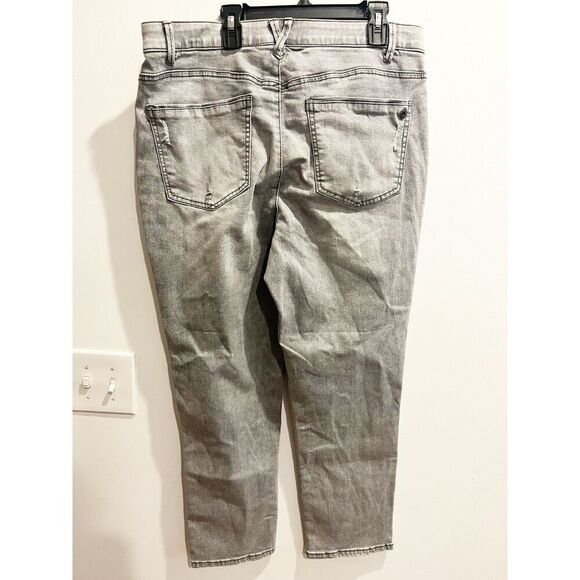 Democracy Ab Solution Womens Gray Jeans Sz 14 Denim Straight Pockets Stretch Zip - Picture 3 of 6